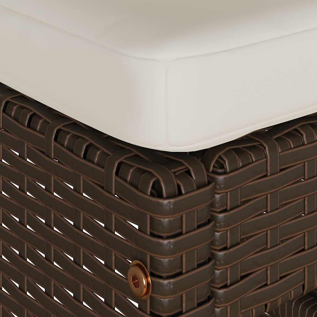 Sgabelli Bar da Giardino con Cuscini 4 pz Marroni in Polyrattan | homemem39