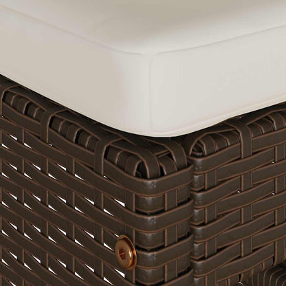 Sgabelli Bar da Giardino con Cuscini 4 pz Marroni in Polyrattan | homemem39