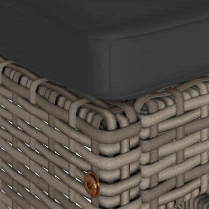 Sgabelli da Bar con Cuscini 4 pz Grigi in Polyrattan - homemem39