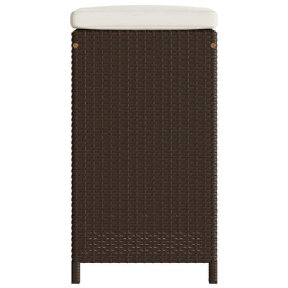 Sgabelli Bar da Giardino con Cuscini 6 pz Marroni in Polyrattan | homemem39
