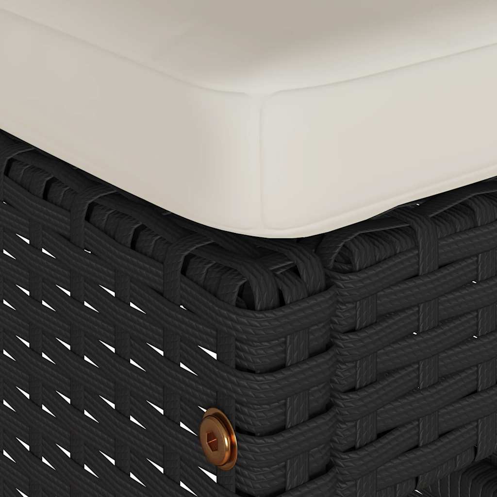 Sgabelli Bar da Giardino con Cuscini 6 pz Neri in Polyrattan - homemem39