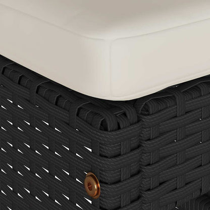 Sgabelli Bar da Giardino con Cuscini 6 pz Neri in Polyrattan - homemem39