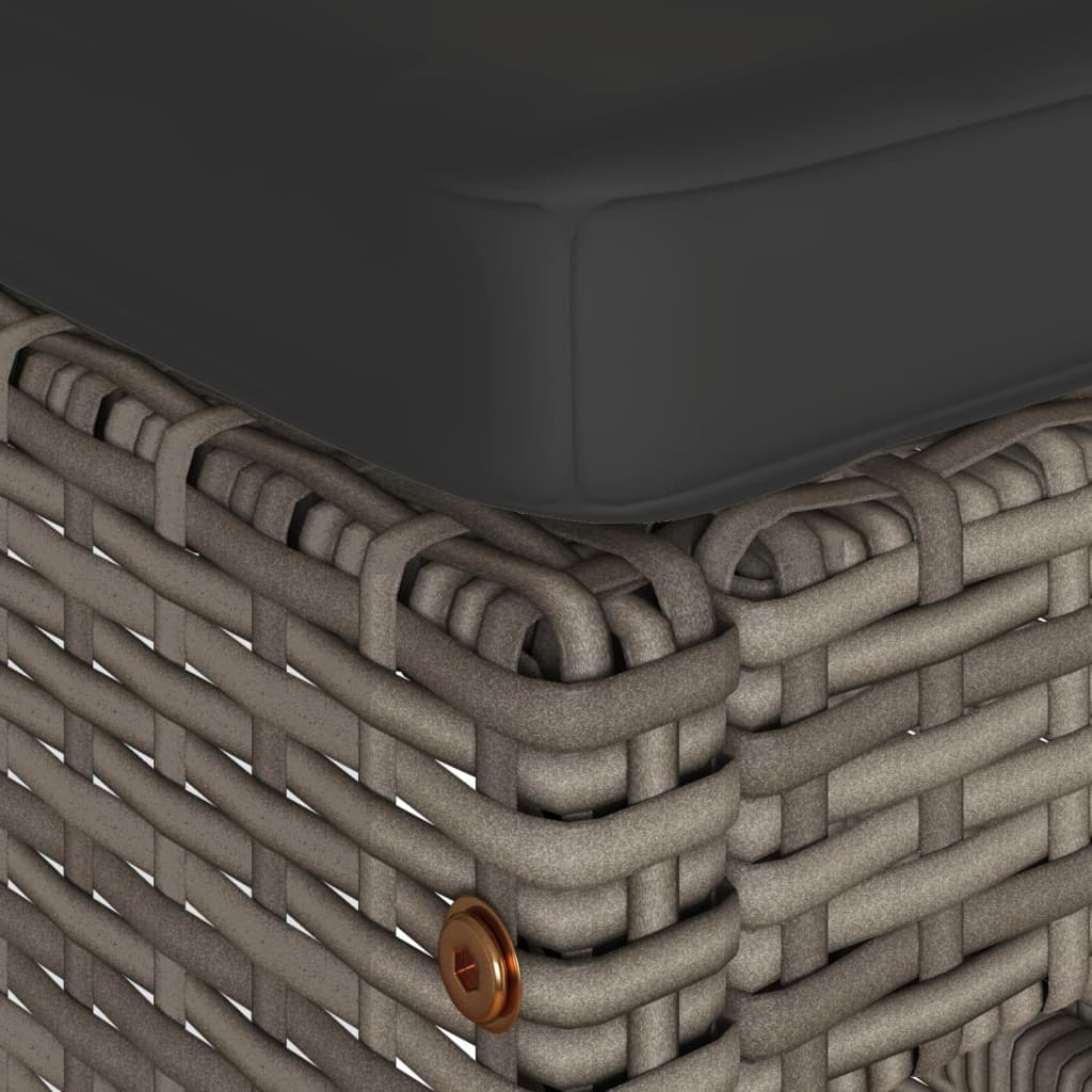 Sgabelli Bar da Giardino con Cuscini 6 pz Grigi in Polyrattan - homemem39