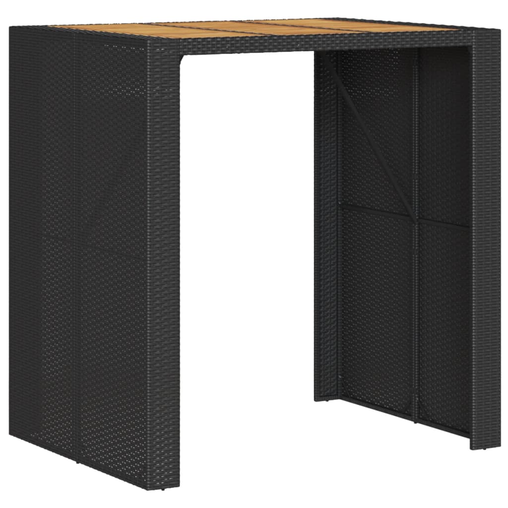 Tavolo Bar da Giardino Piano in Acacia 105x80x110 cm Polyrattan