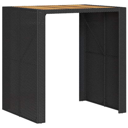 Tavolo Bar da Giardino Piano in Acacia 105x80x110 cm Polyrattan
