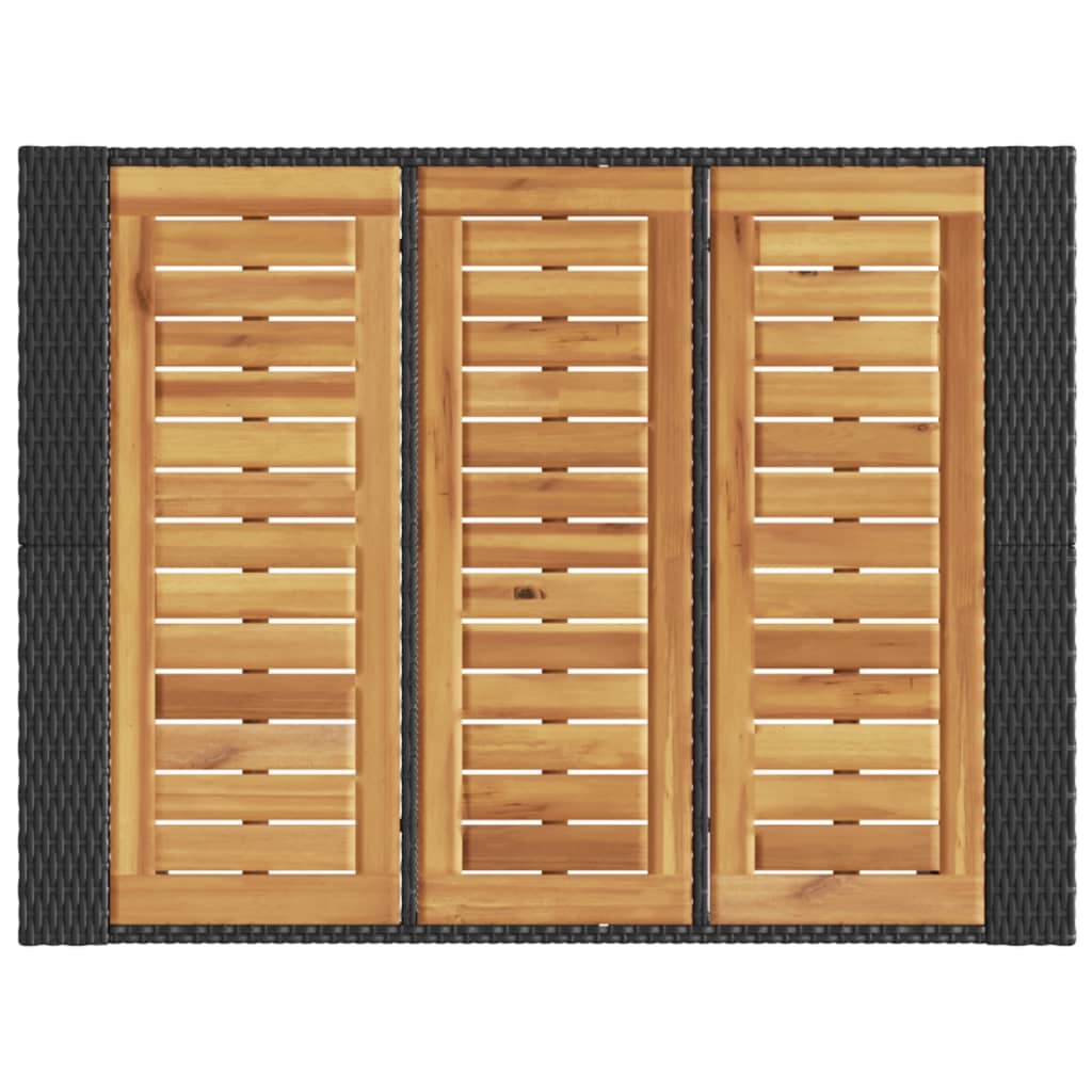Tavolo Bar da Giardino Piano in Acacia 105x80x110 cm Polyrattan