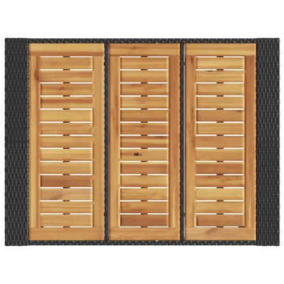 Tavolo Bar da Giardino Piano in Acacia 105x80x110 cm Polyrattan