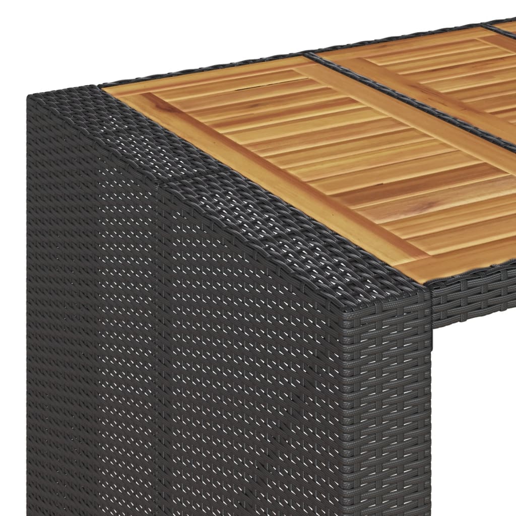 Tavolo Bar da Giardino Piano in Acacia 105x80x110 cm Polyrattan