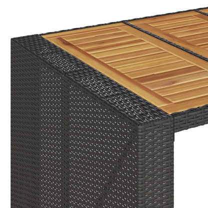 Tavolo Bar da Giardino Piano in Acacia 105x80x110 cm Polyrattan