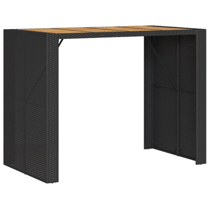 Tavolo Bar da Giardino Piano in Acacia 145x80x110 cm Polyrattan