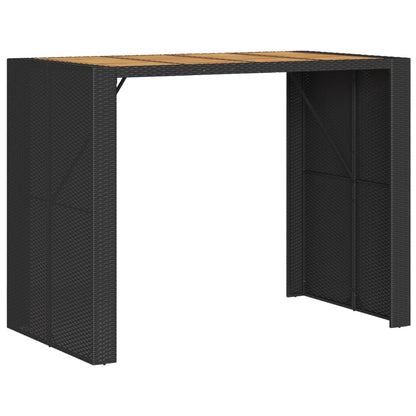 Tavolo Bar da Giardino Piano in Acacia 145x80x110 cm Polyrattan