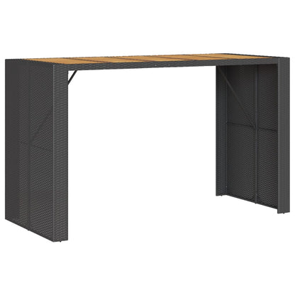 Tavolo Bar da Giardino Piano in Acacia 185x80x110 cm Polyrattan