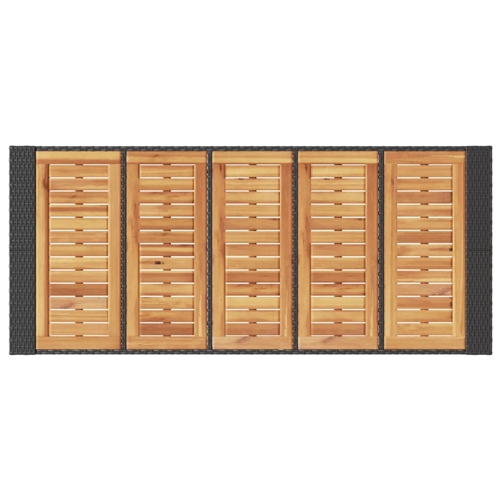 Tavolo Bar da Giardino Piano in Acacia 185x80x110 cm Polyrattan