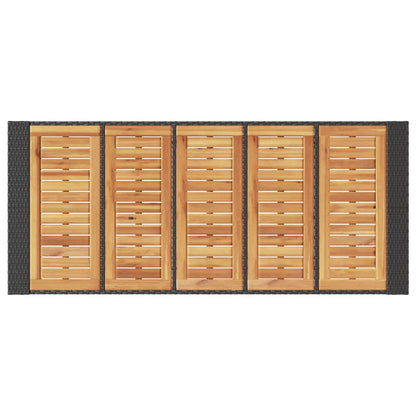 Tavolo Bar da Giardino Piano in Acacia 185x80x110 cm Polyrattan
