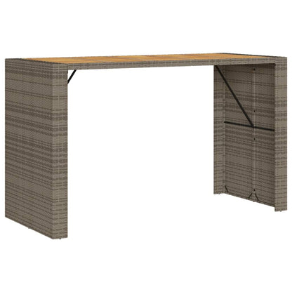 Tavolo Bar da Giardino Piano in Acacia 185x80x110 cm Polyrattan