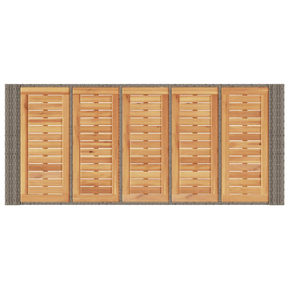Tavolo Bar da Giardino Piano in Acacia 185x80x110 cm Polyrattan