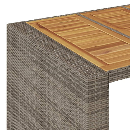 Tavolo Bar da Giardino Piano in Acacia 185x80x110 cm Polyrattan