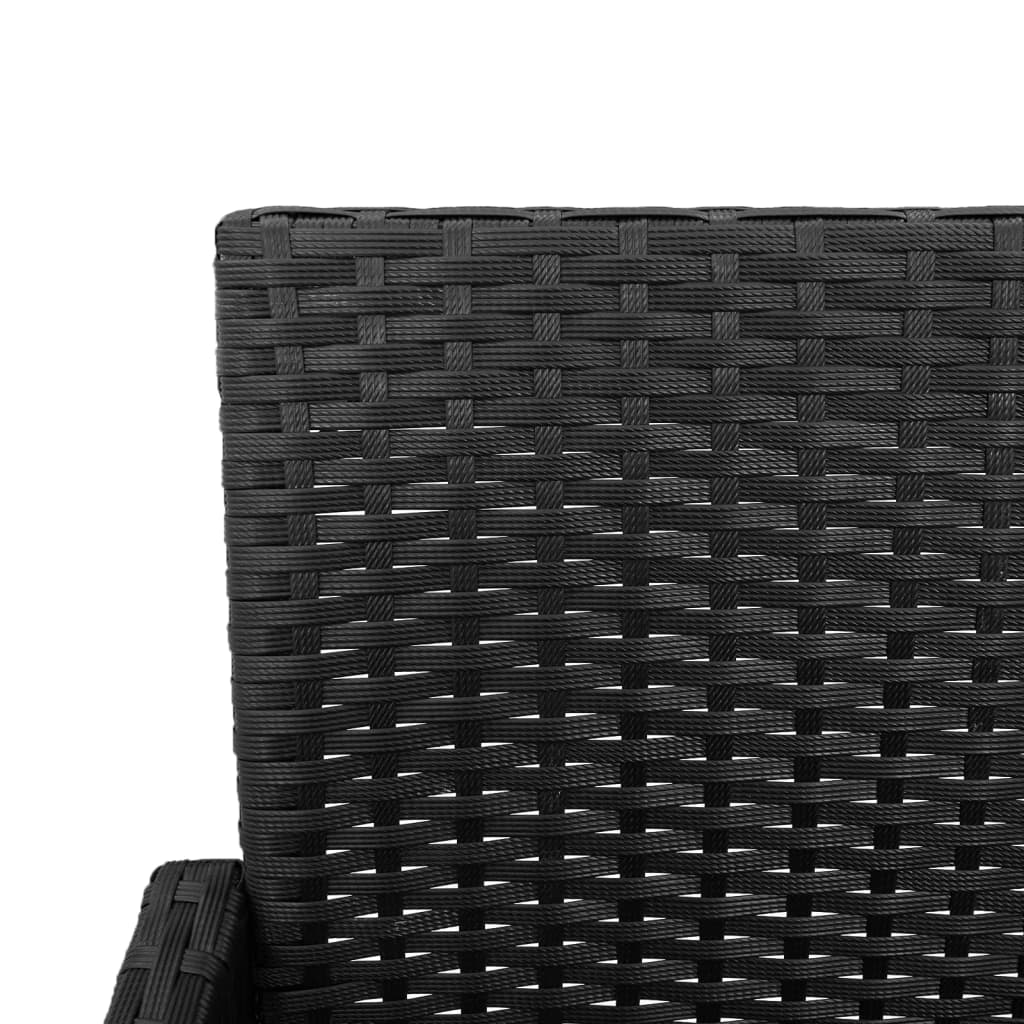 Garden Bar Stools 2 pcs in Black Polyrattan