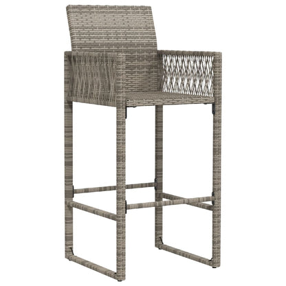 Garden Bar Stools 2 pcs in Gray Polyrattan