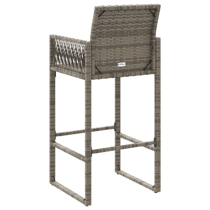 Garden Bar Stools 2 pcs in Gray Polyrattan