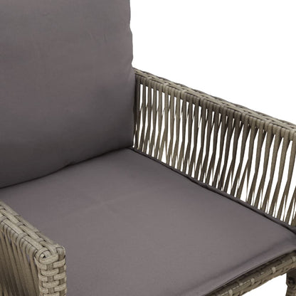 Sgabelli da Bar con Cuscini 2 pz Grigi in Polyrattan - homemem39