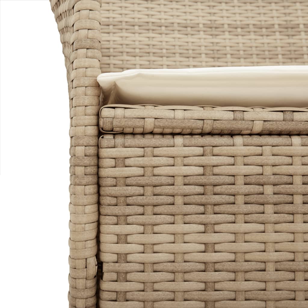 Sedie Giardino con Cuscini 2 pz Beige Polyrattan Legno Massello - homemem39