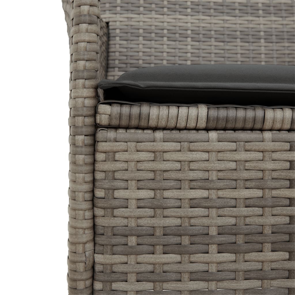 Sedie Giardino con Cuscini 2pz Grigie Polyrattan Legno Massello - homemem39