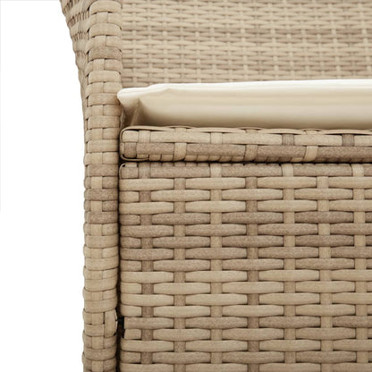 Sedie Giardino con Cuscini 2 pz Beige Polyrattan Legno Massello - homemem39