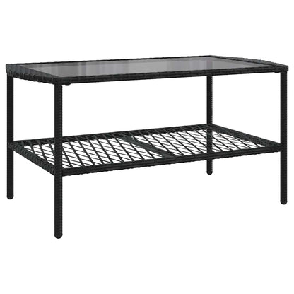 Set Divani da Giardino 4 pz con Cuscini Nero in Polyrattan