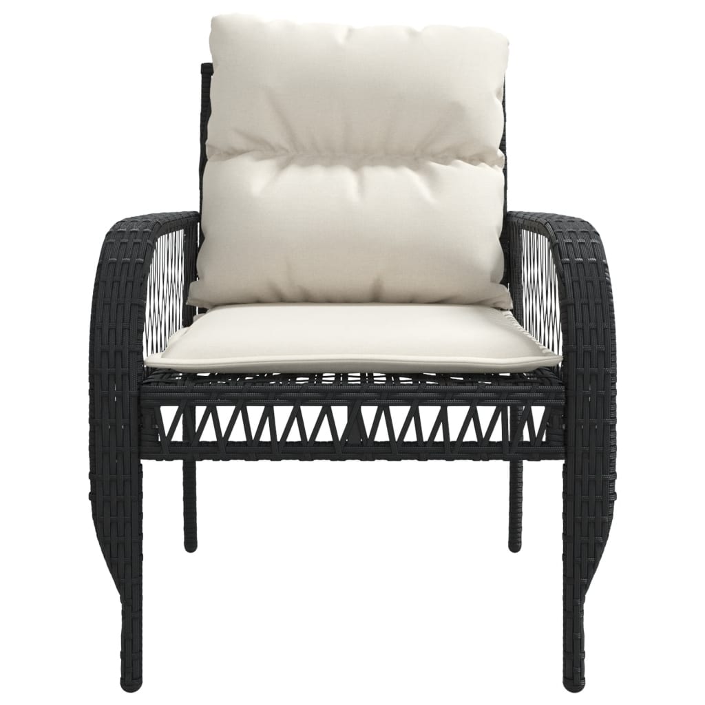 Set Divani da Giardino 4 pz con Cuscini Nero in Polyrattan | homemem39