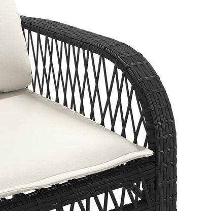 Set Divani da Giardino 4 pz con Cuscini Nero in Polyrattan | homemem39