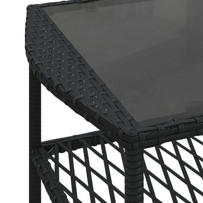 Set Divani da Giardino 4 pz con Cuscini Nero in Polyrattan