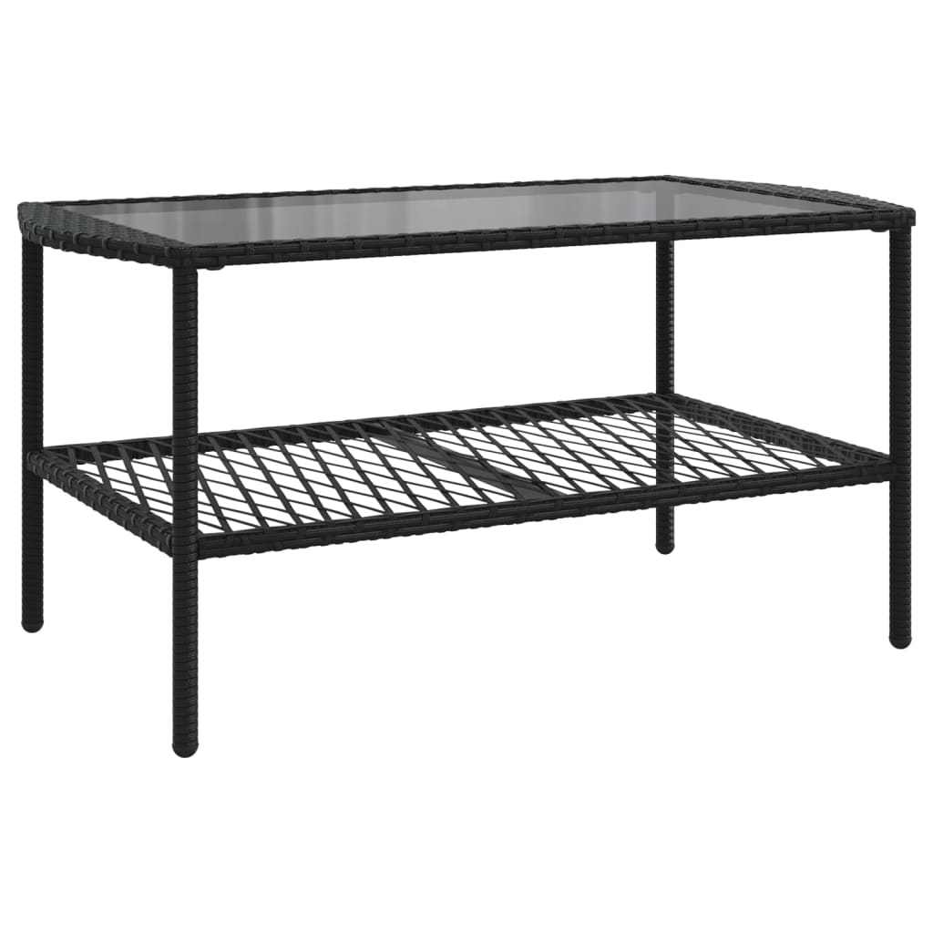 Set Divani da Giardino 4 pz con Cuscini Nero in Polyrattan | homemem39