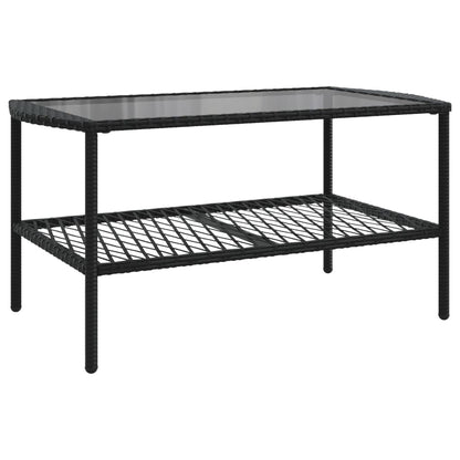Set Divani da Giardino 4 pz con Cuscini Nero in Polyrattan | homemem39