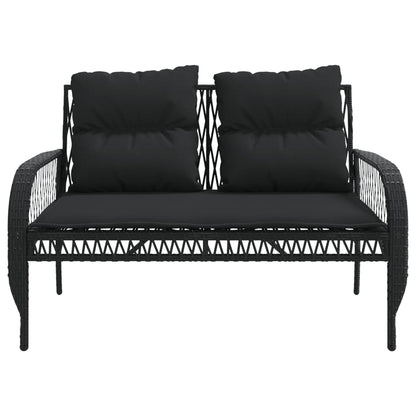 Set Divani da Giardino 4 pz con Cuscini Nero in Polyrattan | homemem39