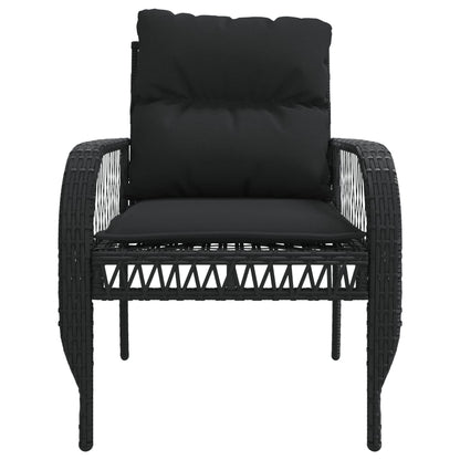 Set Divani da Giardino 4 pz con Cuscini Nero in Polyrattan | homemem39