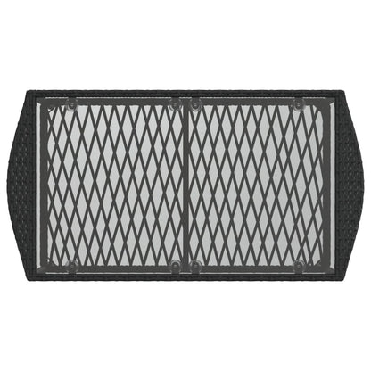Set Divani da Giardino 4 pz con Cuscini Nero in Polyrattan | homemem39