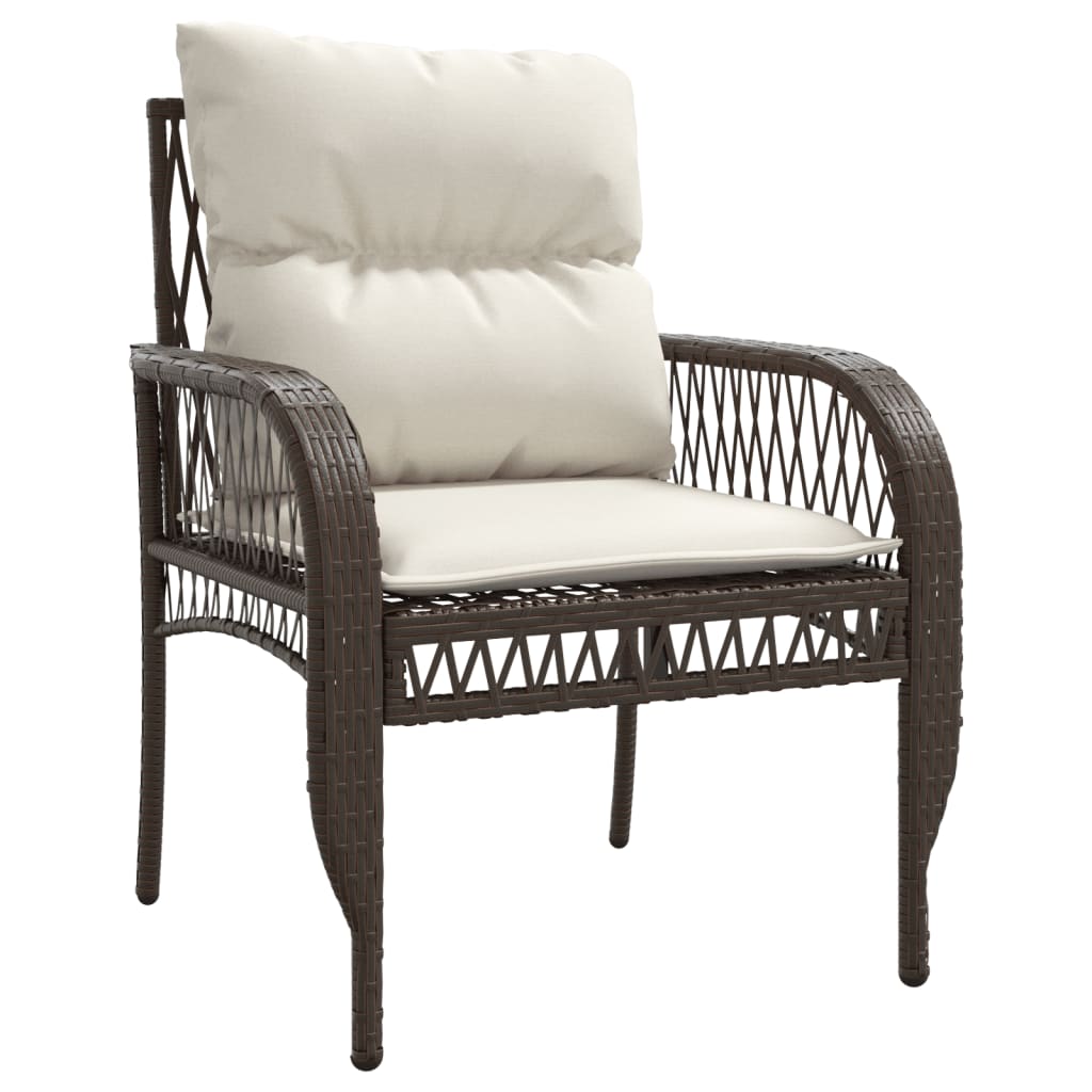 Set Divano da Giardino 4 pz con Cuscini Marrone in Polyrattan | homemem39