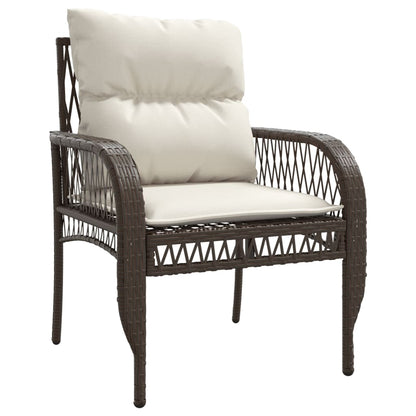 Set Divano da Giardino 4 pz con Cuscini Marrone in Polyrattan | homemem39