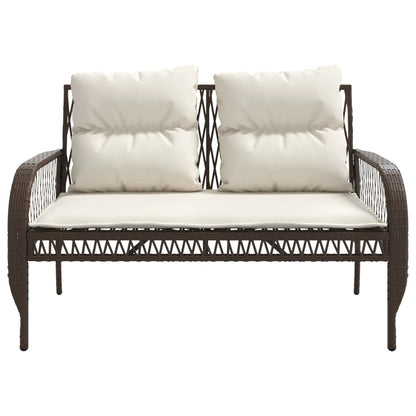 Set Divano da Giardino 4 pz con Cuscini Marrone in Polyrattan | homemem39