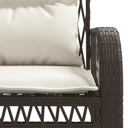 Set Divano da Giardino 4 pz con Cuscini Marrone in Polyrattan | homemem39