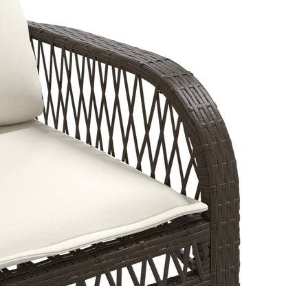 Set Divano da Giardino 4 pz con Cuscini Marrone in Polyrattan | homemem39