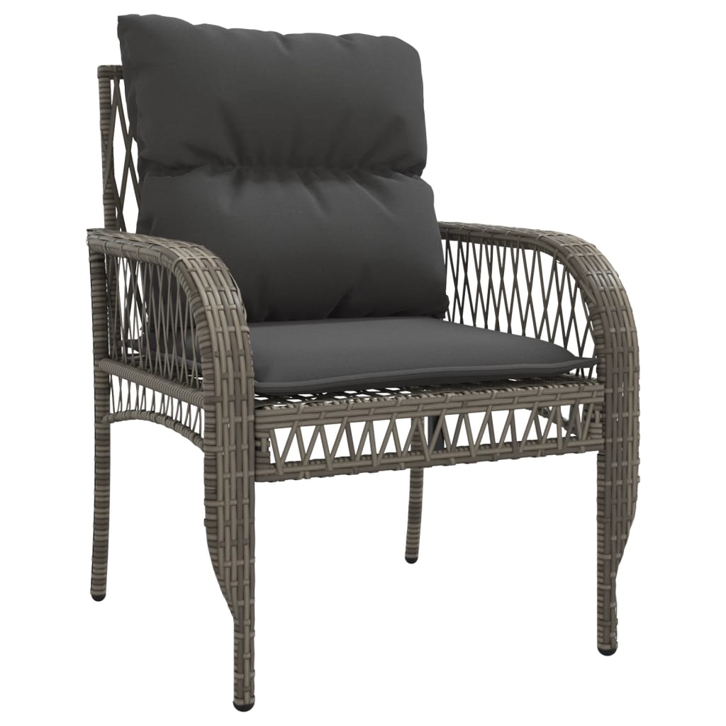 Set Divani da Giardino 4 pz con Cuscini in Polyrattan Grigio | homemem39