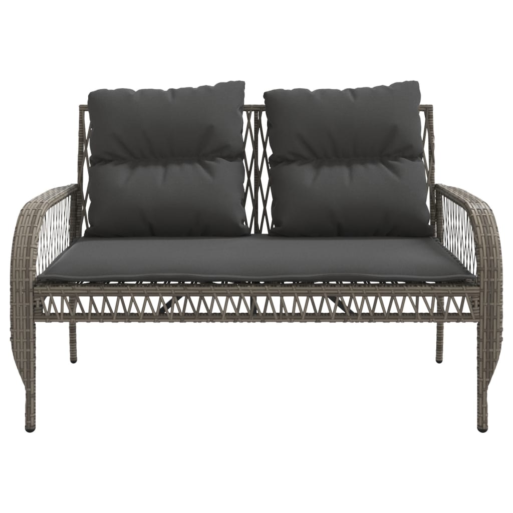 Set Divani da Giardino 4 pz con Cuscini in Polyrattan Grigio | homemem39