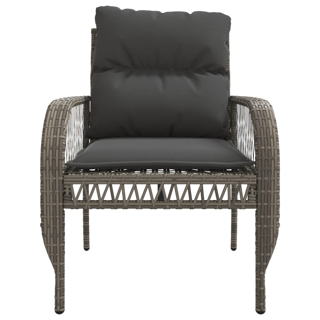 Set Divani da Giardino 4 pz con Cuscini in Polyrattan Grigio | homemem39