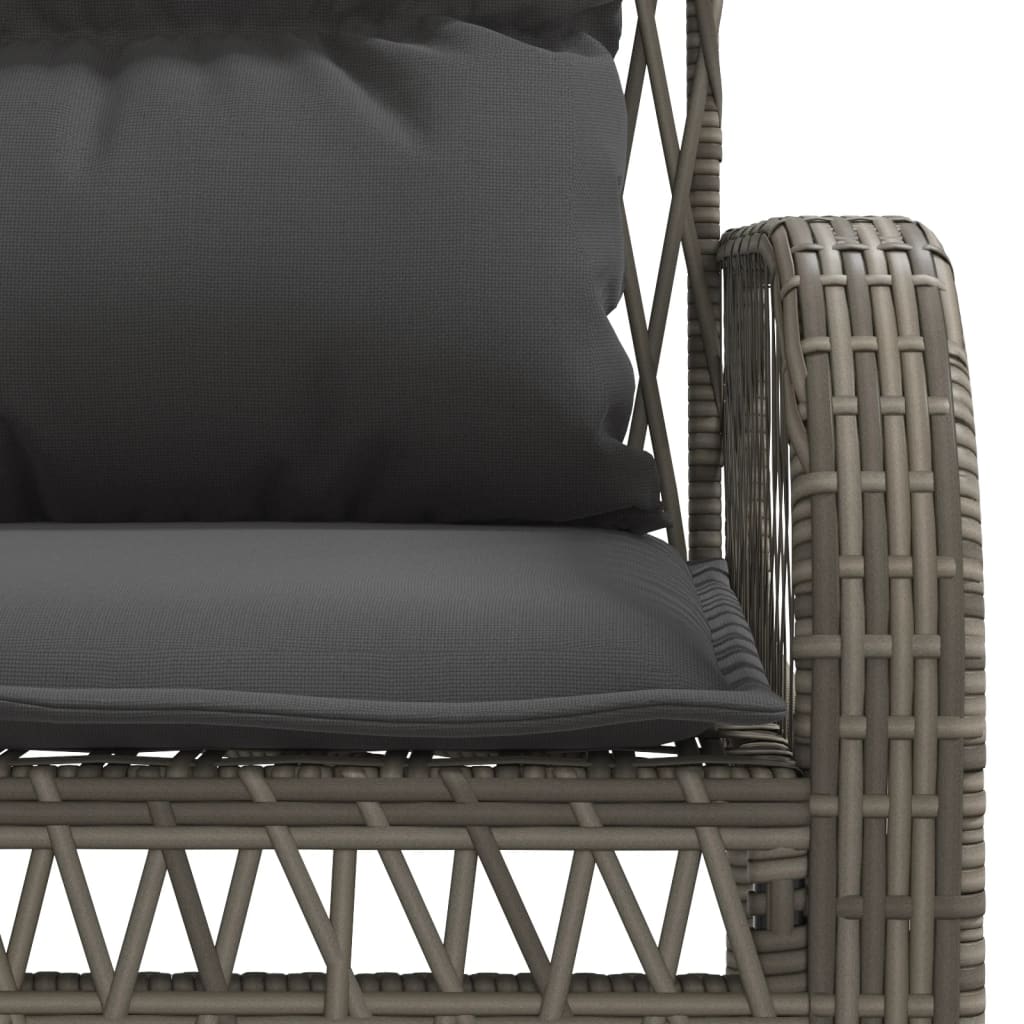Set Divani da Giardino 4 pz con Cuscini in Polyrattan Grigio | homemem39