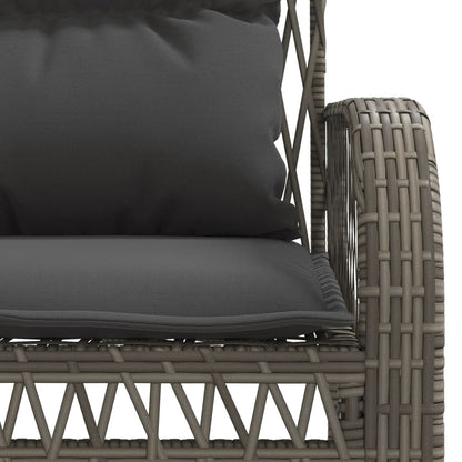 Set Divani da Giardino 4 pz con Cuscini in Polyrattan Grigio | homemem39