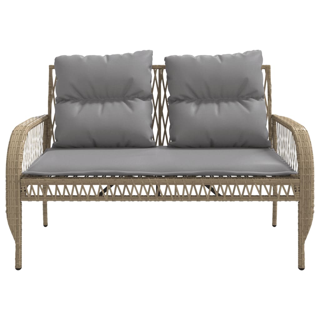 Set Divano da Giardino 4 pz con Cuscini Beige in Polyrattan | homemem39