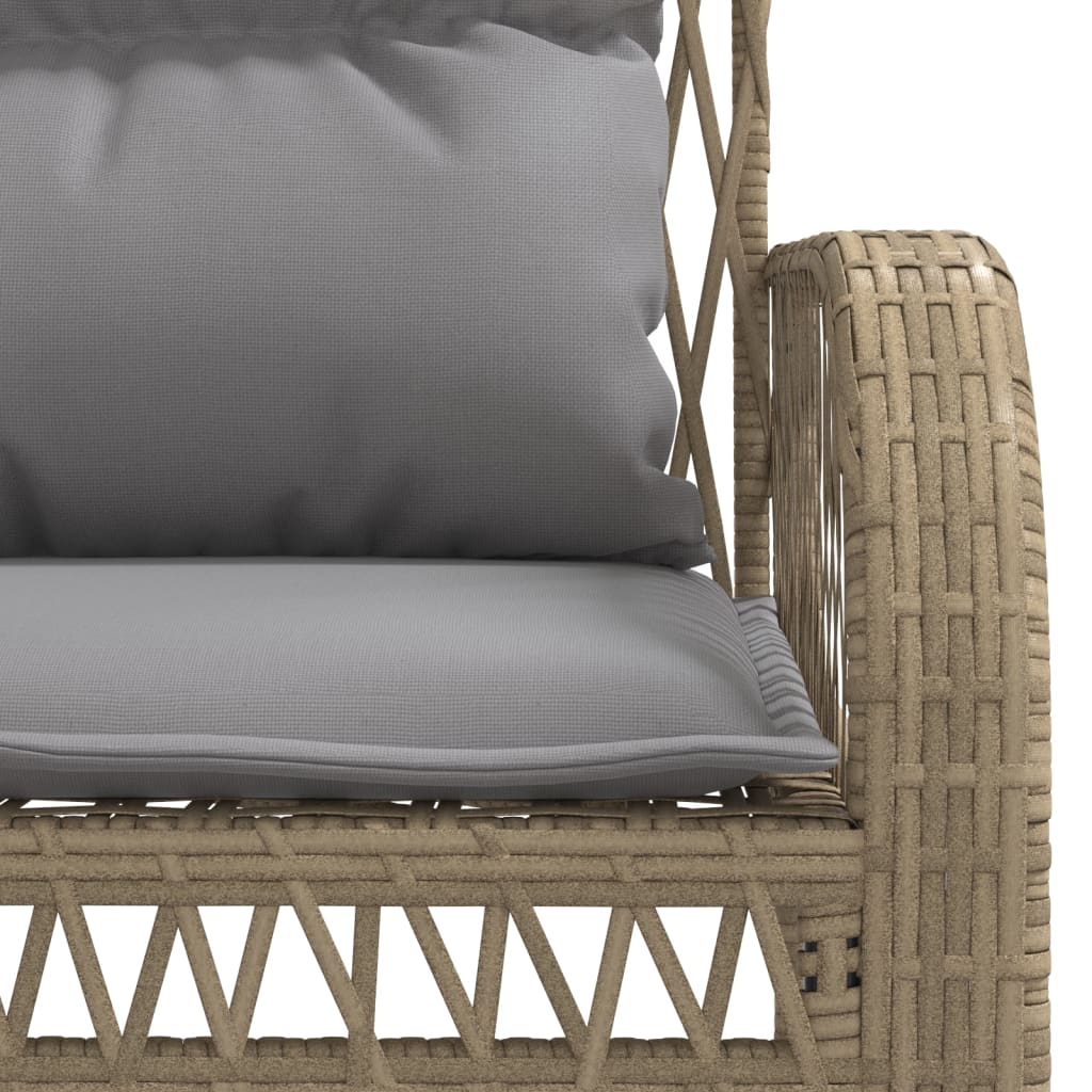 Set Divano da Giardino 4 pz con Cuscini Beige in Polyrattan | homemem39