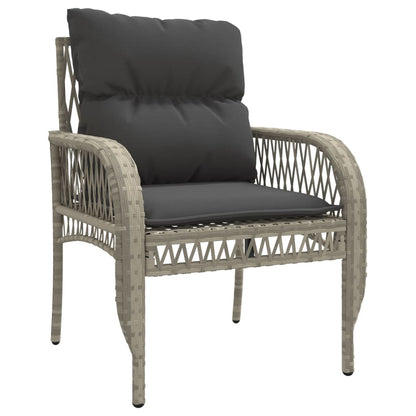 Set Divano da Giardino 4pz con Cuscini Grigio Chiaro Polyrattan | homemem39